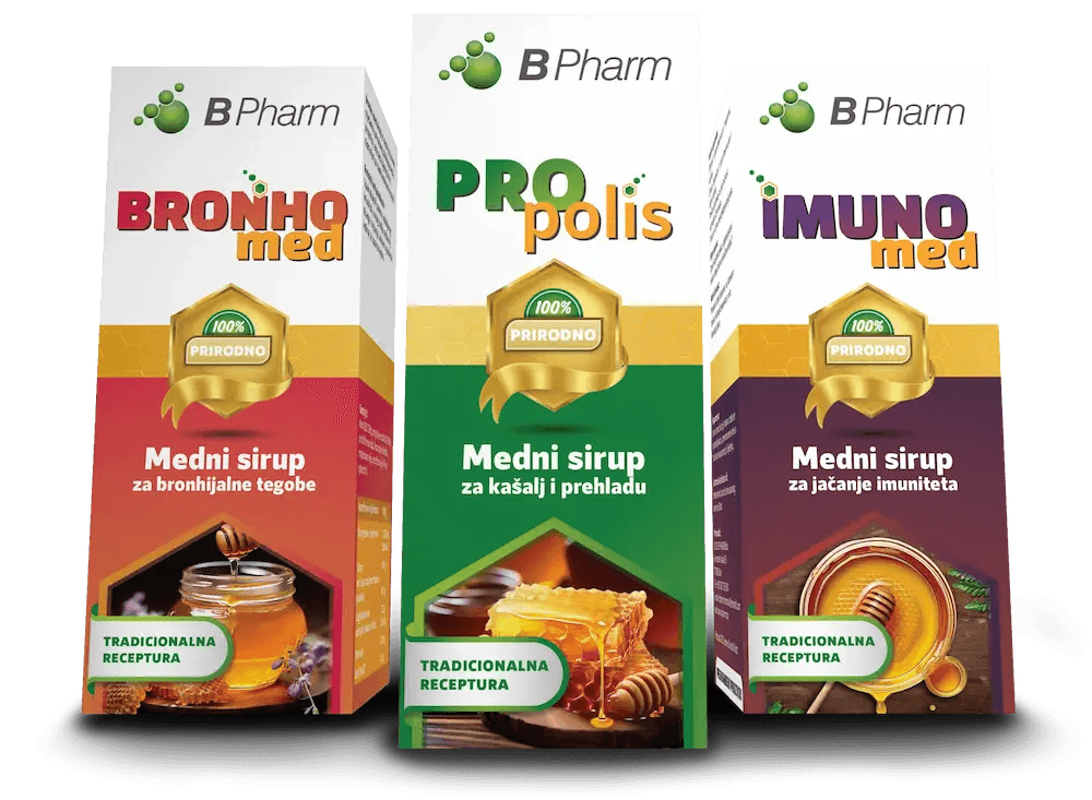 BPharm Apimed medni sirupi - BRONHOmed, PROPolis i IMUNOmed